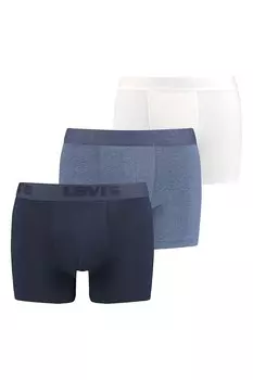 Боксеры с логотипом на поясе - 3 пары Levi'S, черный