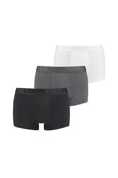 Боксеры с логотипом на поясе - 3 пары Levi'S, серый