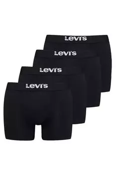 Боксеры с логотипом на поясе, 4 пары Levi'S, черный