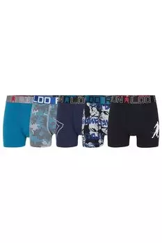 Боксеры с логотипом на поясе - 5 пар Cr7, черный