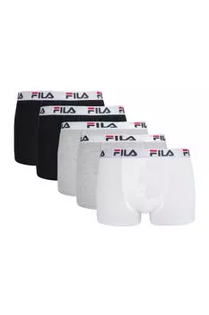 Боксеры с логотипом на поясе - 5 пар Fila, черный