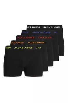 Боксеры с логотипом на поясе - 5 пар Jack & Jones, красный