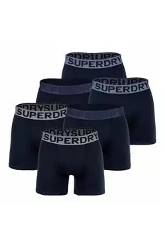 Боксеры с логотипом на поясе - 6 пар Superdry, синий