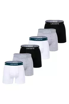Боксеры с логотипом на поясе - 6 пар Lacoste, черный