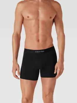 Боксеры с логотипом на поясе, модель «BOXER» Calvin Klein Underwear, черный