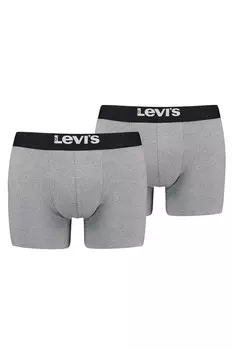 Боксеры с логотипом на талии, 2 пары Levi'S, серый