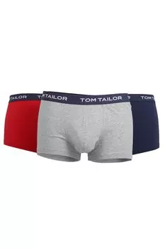 Боксеры с логотипом на талии, 3 пары Tom Tailor, красный