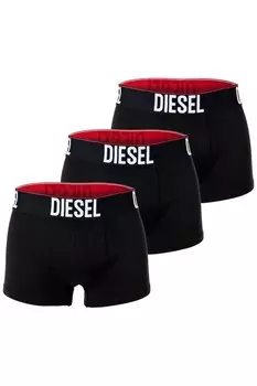 Боксеры с логотипом на талии, 3 пары Diesel, черный