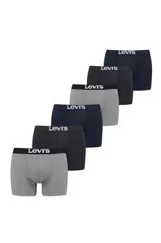 Боксеры с логотипом на талии, 6 пар Levi'S, черный