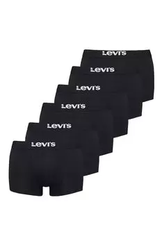 Боксеры с логотипом на талии, 6 пар Levi'S, черный
