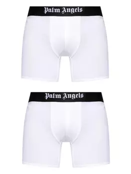 Боксеры с логотипом Palm Angels на поясе (комплект из двух штук), белый