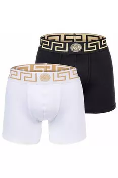 Боксеры с логотипом Topeka, 2 пары Versace, черный