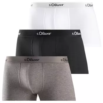 Боксеры S Oliver Boxershorts 3 шт, цвет Schwarz / Wei / Grau melange