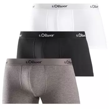 Боксеры S Oliver Hipster 3 шт, цвет Schwarz / Grau melange / Wei