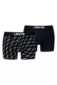 Боксеры с принтом, 2 пары Levi'S, черный