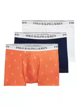 Боксеры с принтом игроков в поло (комплект из трех шт.) POLO RALPH LAUREN, оранжевый