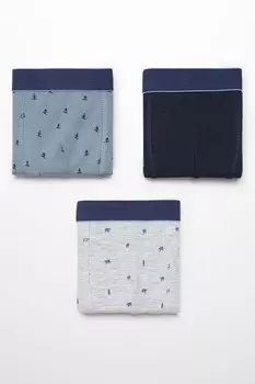 Боксеры с принтом Snowb — 3 пары Mango, серый