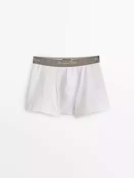 Боксеры с серым поясом Massimo Dutti, белый