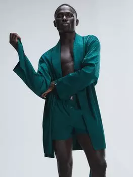 Боксеры Savage X Fenty Signature Script Satin, цвет Green Demeanor