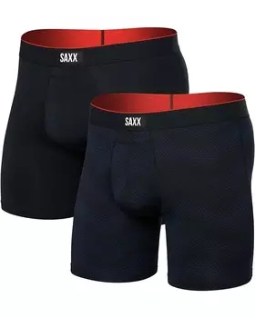 Боксеры SAXX UNDERWEAR Multi-Sport Mesh Boxer Brief Fly 2-Pack, цвет Full Tilt Chevron/Black