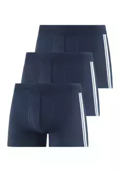 Боксеры Schiesser ""95/5"" (3 шт. в упаковке), с мягким поясом в тон и контрастными полосками по бокам, цвет морской волны