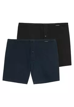 Боксеры Schiesser Boxershorts Singel-Jersey, цвет Schwarz / Dunkelblau