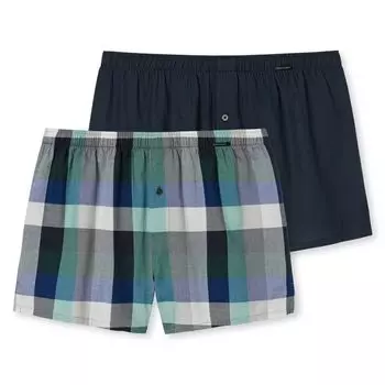 Боксеры Schiesser Webboxershorts 2 шт, цвет Navy-Grn Kariert