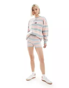 Боксеры-шорты Daisy Street в розовую и синюю полоску с пуговицами спереди (часть комплекта)