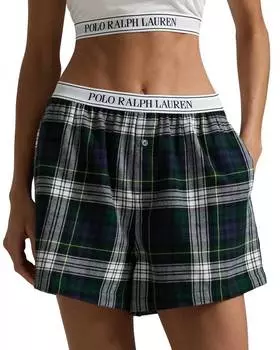 Боксеры-шорты из фланели в клетку Evergreen Polo Ralph Lauren