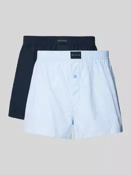 Боксеры-шорты прямого кроя из чистого хлопка Tom Tailor, синий