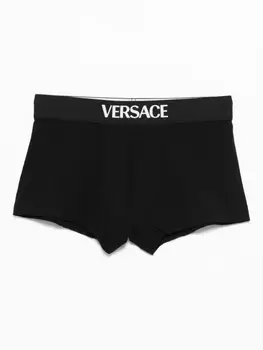 Боксеры-шорты с логотипом Versace, черный