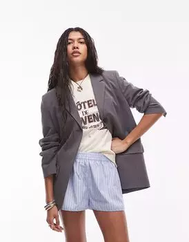 Боксеры-шорты Topshop coord в полоску синего цвета