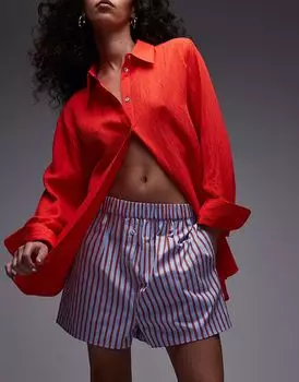 Боксеры-шорты Topshop в полоску синего цвета