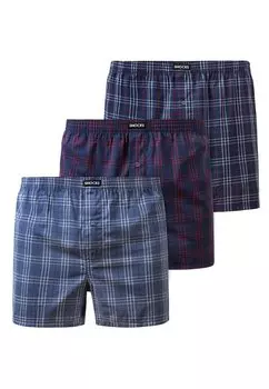 Боксеры SNOCKS American Woven Boxershorts aus Bio-Baumwolle 3 Stck, цвет Big Check