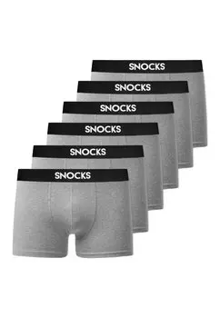 Боксеры SNOCKS Boxershorts aus Bio-Baumwolle 6 Stck, серый