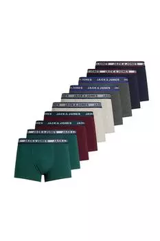 Боксеры Solid - 10 пар Jack & Jones, мультиколор