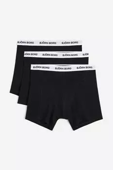 Боксеры стрейч из хлопка 3р Bjrn Borg, черный