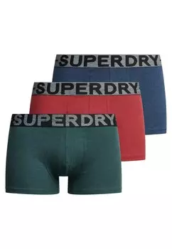 Боксеры Superdry Boxer shorts, цвет Dusty blue/Emerald/Blood red