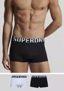 Боксеры Superdry "TRUNK DUAL LOGO DOUBLE PACK" (2 шт. в упаковке), черно-белый