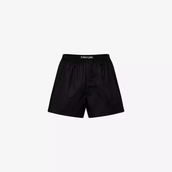 Боксеры Tom Ford из стрейч-хлопкового поплина с эластичным поясом, черный