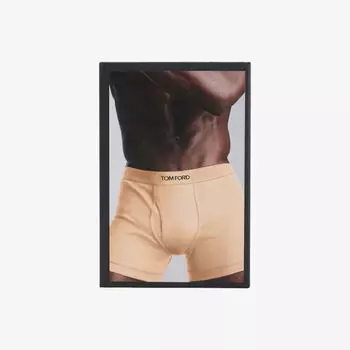 Боксеры Tom Ford классического кроя из стрейч-джерси с логотипом на резинке, коричневый