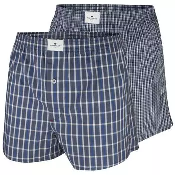 Боксеры Tom Tailor Webboxershorts 2 шт, цвет grau blau kariert / fein kariert