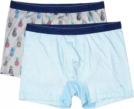 Боксеры Tommy Bahama 2-Pack Mesh Tech Boxer Briefs, цвет Pineapple/Blue Geo Tile