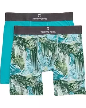 Боксеры Tommy John 6" Boxer Brief, цвет Baltic/Aqua Palm Shadow