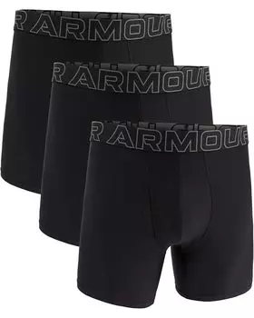 Боксеры Under Armour 3-Pack Performance Tech Solid 6" Boxer Briefs, черный