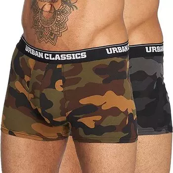 Боксеры Urban Classics Camo 2 шт, зеленый