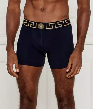 Боксеры Versace хлопковые с узором, синий