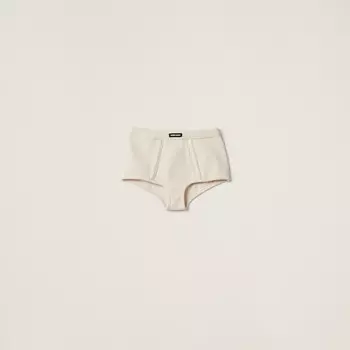 Боксеры в рубчик окрашенные в готовом виде Miu Miu, бежевый