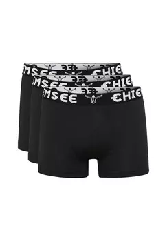 Боксеры в упаковке по три штуки с лейблом CHIEMSEE, цвет 19-3911 Black Beauty