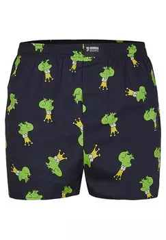 Боксеры WIJDE KIKKER MET KROON PRINT Happy Shorts, синий